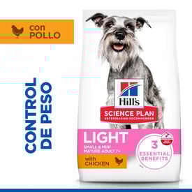 Hill's Science Plan Mature Adult Light Small & Mini pienso pollo para perros de razas pequeñas