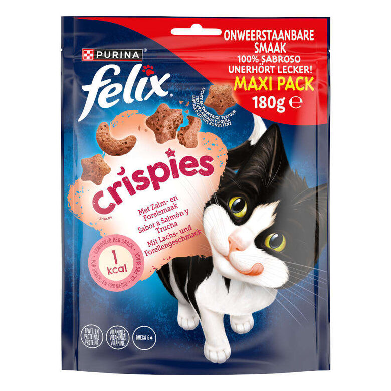 Felix Crispies Bocaditos de Salmón y Trucha Maxi para gatos thumbnail