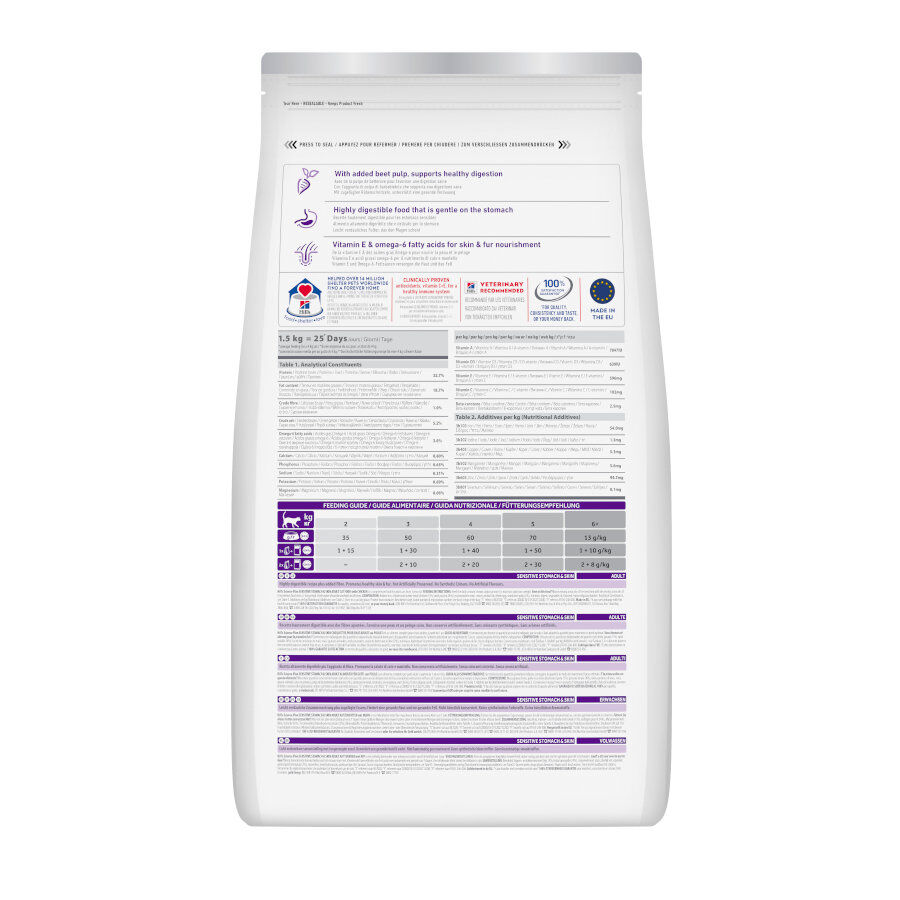1.5 kg Hill's Adult Science Plan Sensitive Stomach Pollo pienso para gatos, , large Imagen numero 5