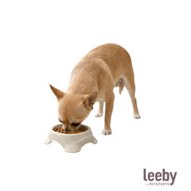 Leeby Comedero Pl&aacute;stico Taupe para perros