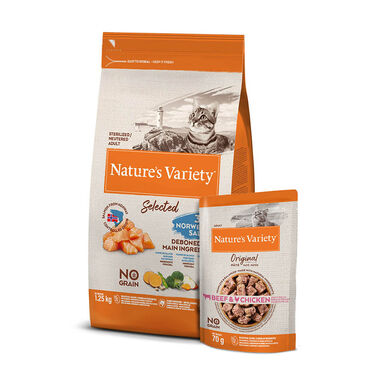 Pack comida Gatos Esterilizados Grain Free Salmón Nature's Variety