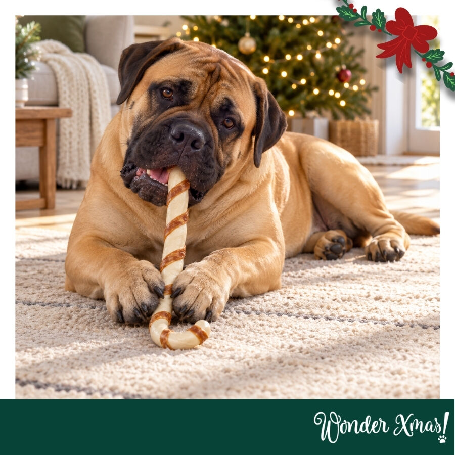 1 ud. Wonder Christmas Bast&oacute;n Navidad Gigante Cuero Prensado Snacks para perros, , large Imagen numero 2