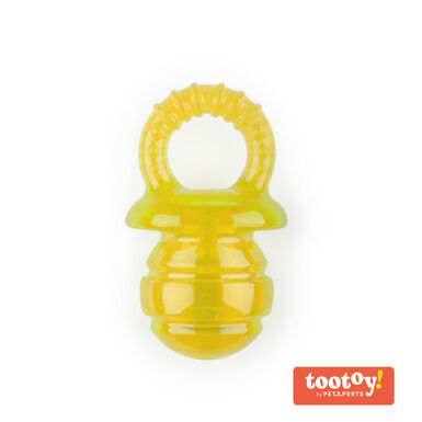 Tootoy! Chew Puppyfier Amarillo mordedor blando con sonido para cachorros
