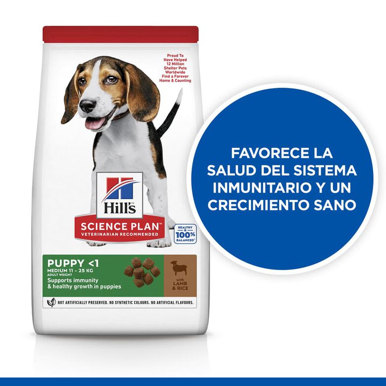 Hill&#039;s Science Plan Puppy Medium Cordero y arroz Pienso para perros thumbnail
