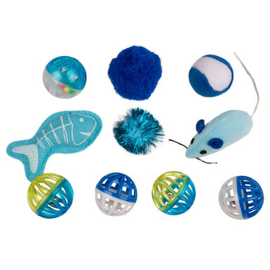 Juguetes para gato interactivos TK-Pet Santi Set de Juguetes Azul 