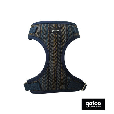 Gotoo Arnés tipo camiseta Tweed azul para perros