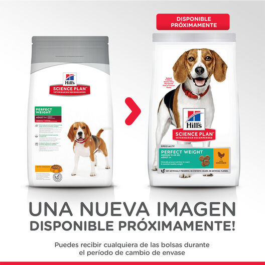 Hill's Science Plan Perfect Weight Adult Medium Pollo pienso para perros, , large image number null