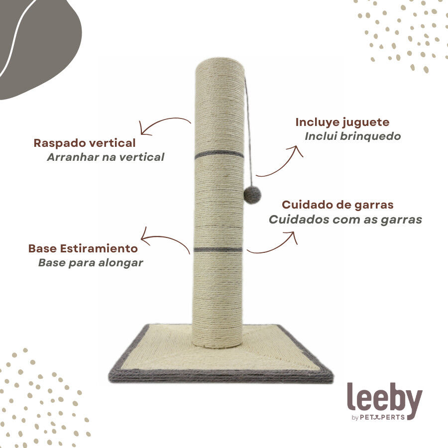 Leeby Isidoro rascador de sisal con juguete para gatos thumbnail