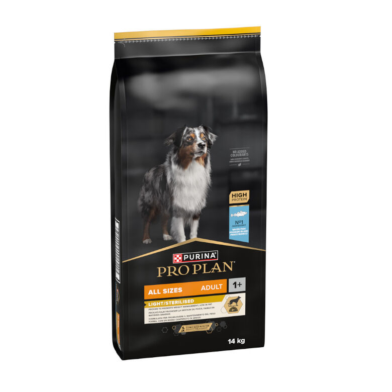 Pro Plan Adult All Sizes Light/Sterilised Pescado Blanco pienso para perros thumbnail