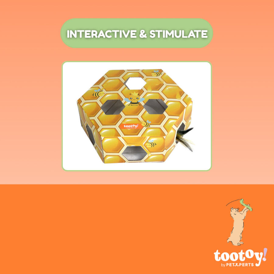 Tootoy! Panal de abeja interactivo con plumas para gatos thumbnail