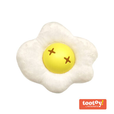 Tootoy! Comfort Fried Egg Cuddler peluche portagolosinas para perros