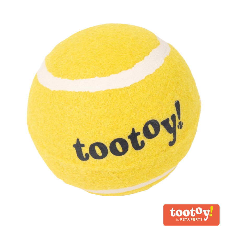 Tootoy! Chase Squeaker Ball Amarilla pelota de tenis para perros, , large Imagen numero 1