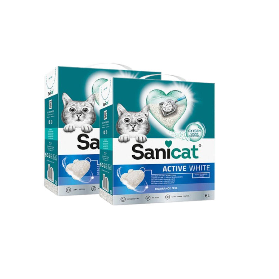 Sanicat Clumping White Arena Blanca Aglomerante sin perfume para gatos