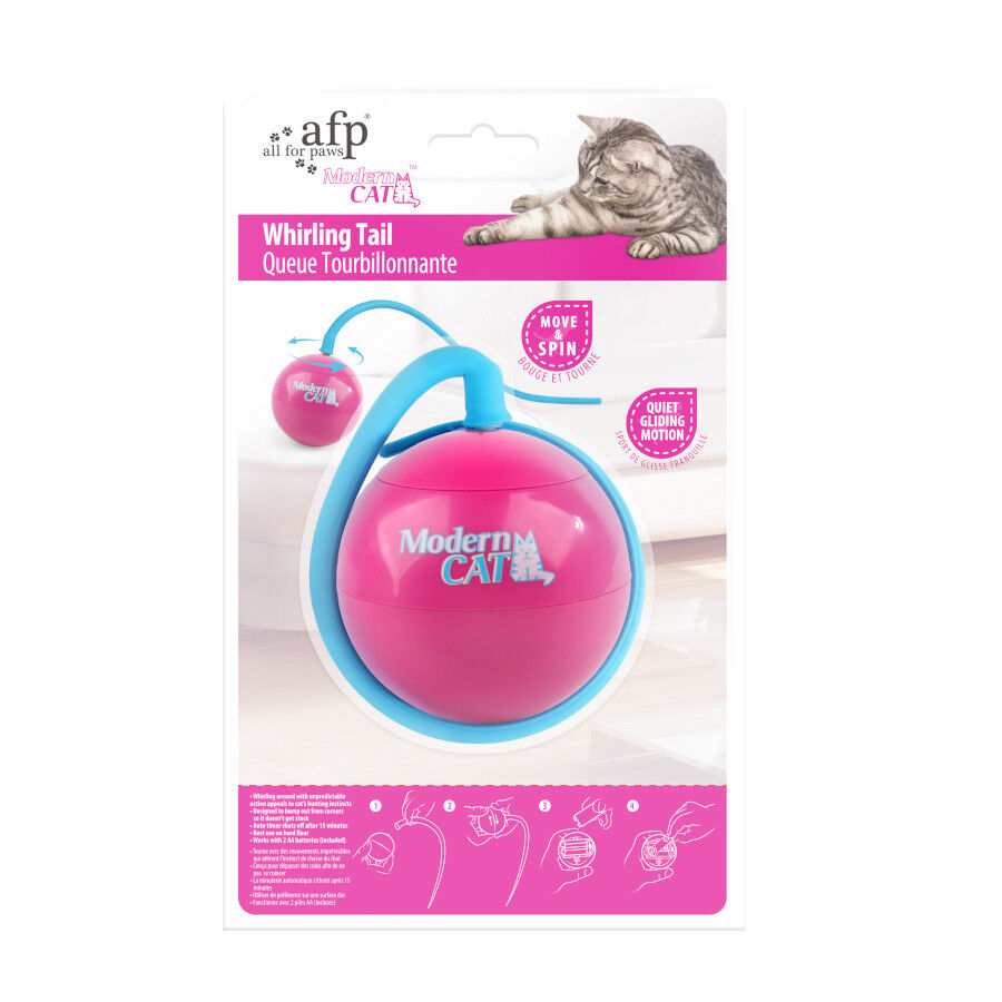 All For Paws Modern Cat Cola Giratoria Rosa Juguete para gatos, , large Imagen numero 4