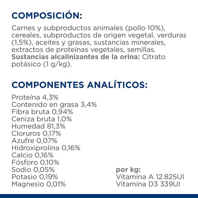 Hill's Prescription Diet Urinary Care c/d Estofado de Pollo y Verduras lata para perros, , large image number null