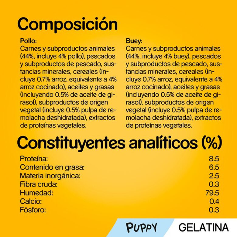 Pedigree Pollo y Buey con Arroz Gelatina en Bolsita para Cachorros - Multipack thumbnail