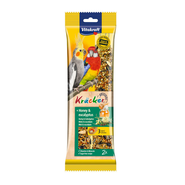 Vitakraft Kräcker Miel y Eucalipto Barirtas para cotorras