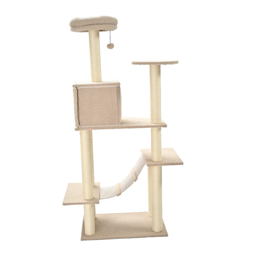 Leeby Boucle Collection &Aacute;rbol rascador con cama nido y puente para gatos, , large Imagen numero 8