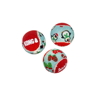 Kong Holiday Squeakair Pelota de tenis para perros – pack 6