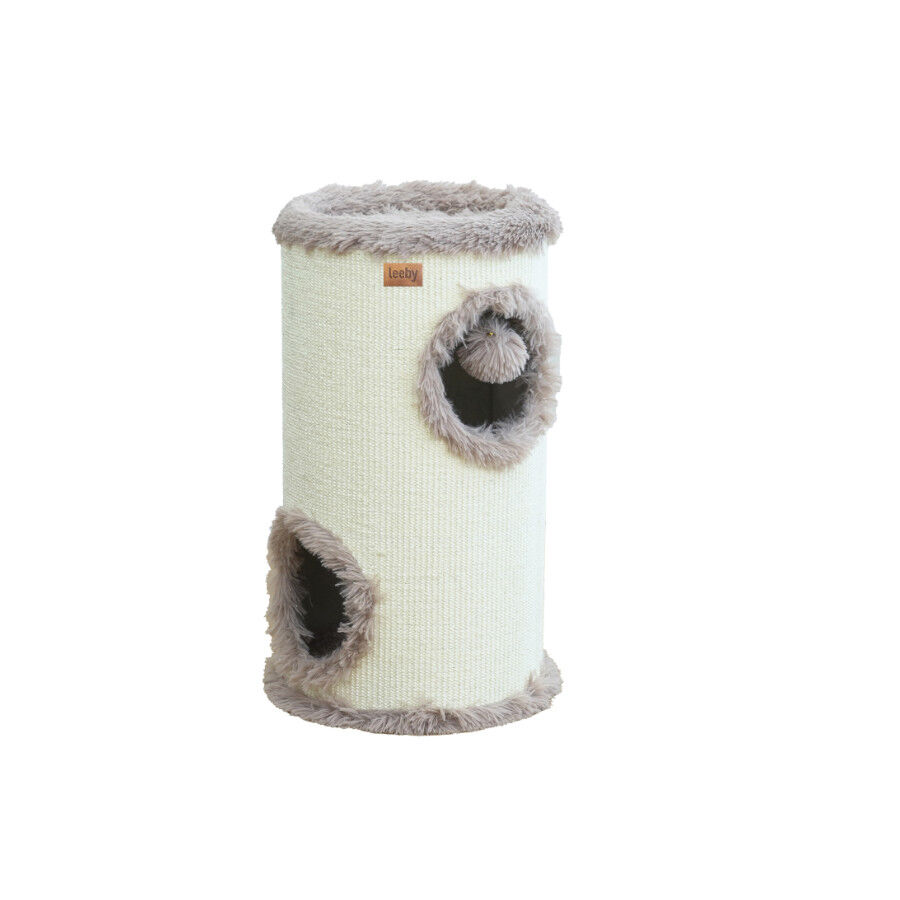 Leeby Bruno barril rascador con cama nido y juguete para gatos