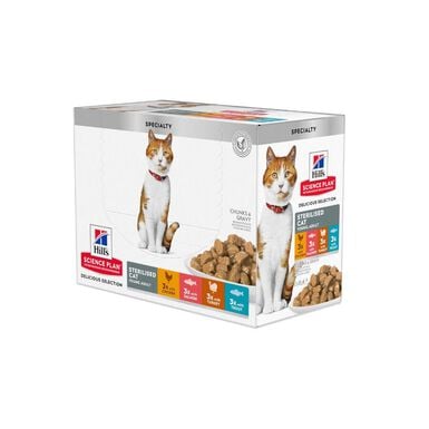 Hill's Science Plan Sterilised Carne y Pescado sobre para gatos Multipack