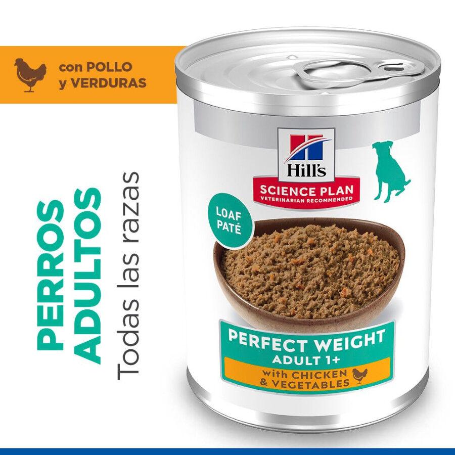 Hill&#039;s Adult Perfect Weight Pollo y Vegetales lata para perros thumbnail