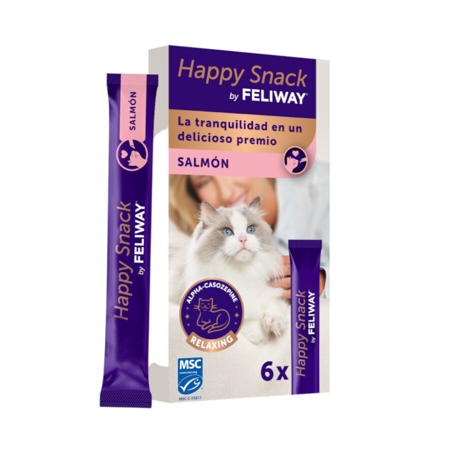 6 barritas Feliway Ceva Happy Snack Salm&oacute;n para gatos, , large Imagen numero 1