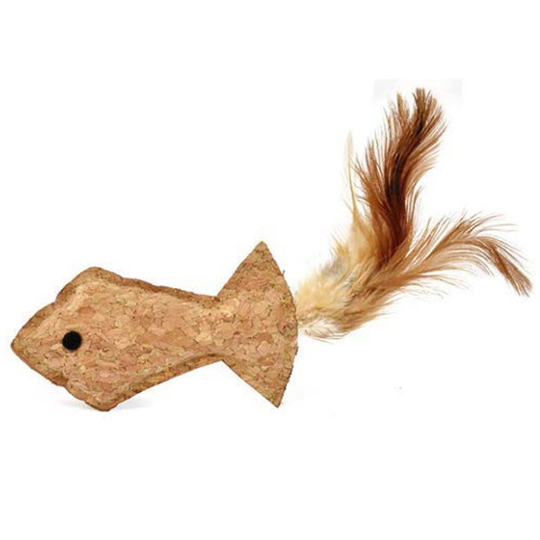 Nayeco pez para gatos de corcho con plumas image number null