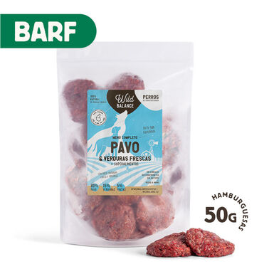 Wild Balance Menú Barf pavo con verduras comida congelada para perros