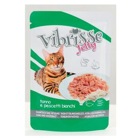 Vibrisse Jelly Atún y Pescado Blanco en gelatina sobre para gatos