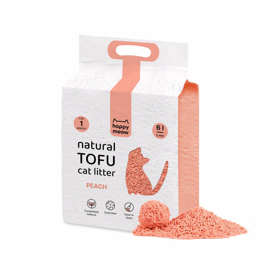 Happy Meow Arena Natural Tofu Melocotón para gatos thumbnail
