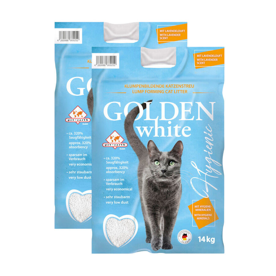 Golden White Arena Aglomerante Lavanda para gatos
