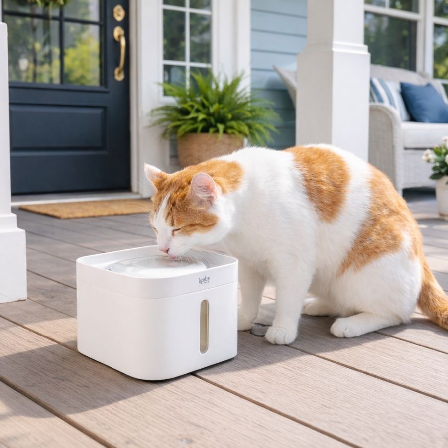 Leeby Fuente de Agua Blanco para gatos, , large Imagen numero 1