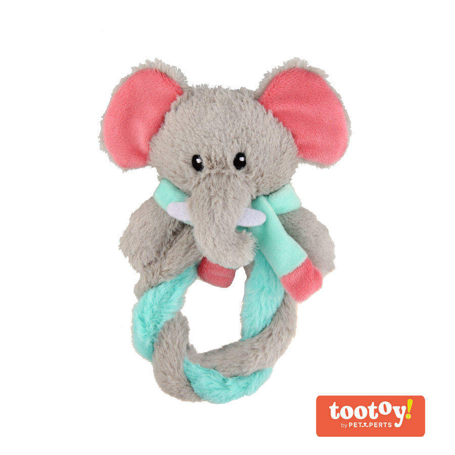 Tootoy! Puppy Elephant Ring Cuddler peluche para cachorros thumbnail