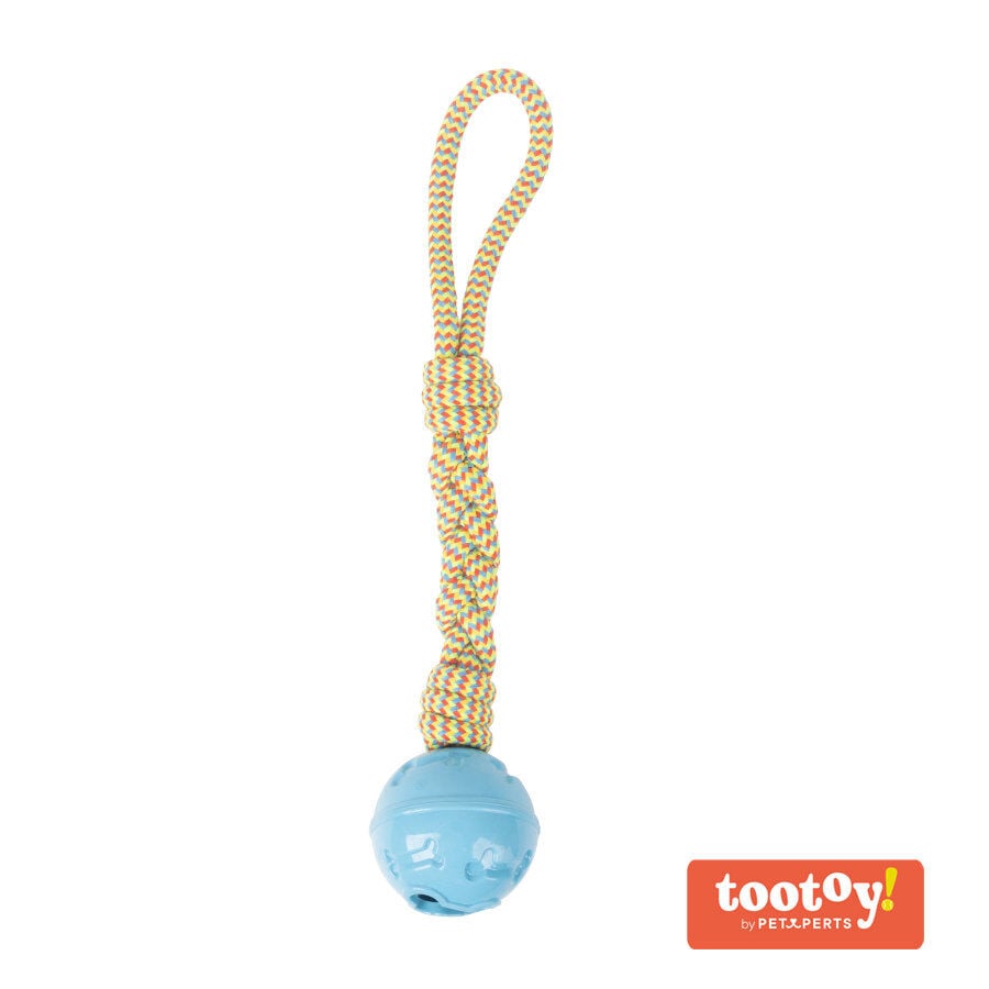 Tootoy! Pull Rope & Treatball Azul pelota con cuerda y portapremios para perros, , large Imagen numero 1