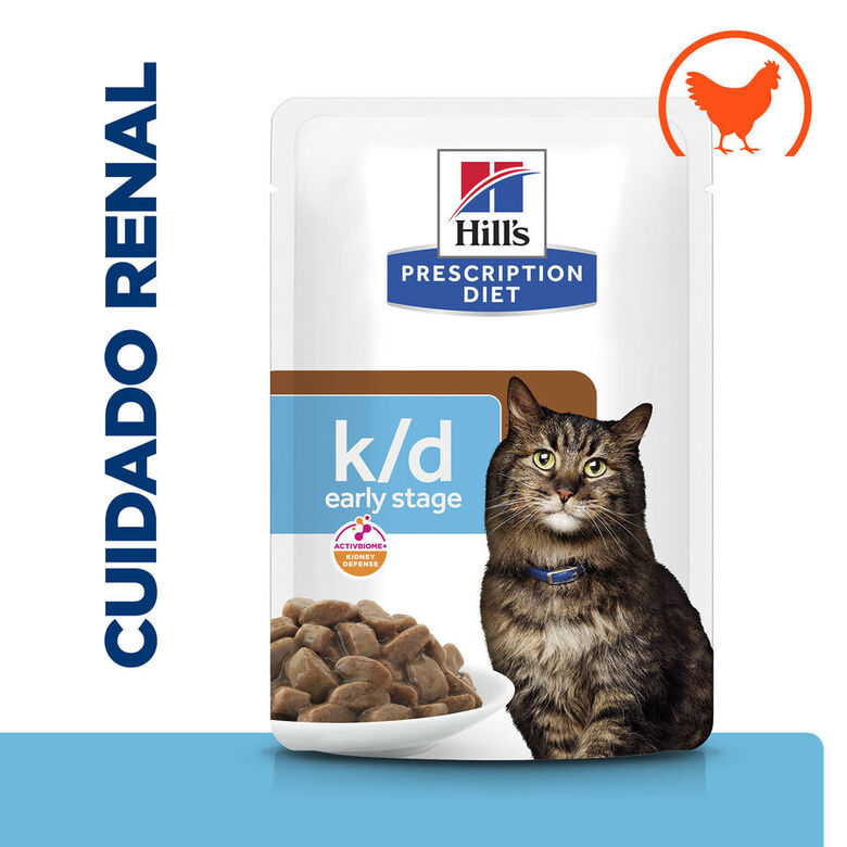 Hill&#039;s Prescription Diet Early Stage Kidney Care k/d Pollo sobre en salsa para gatos thumbnail
