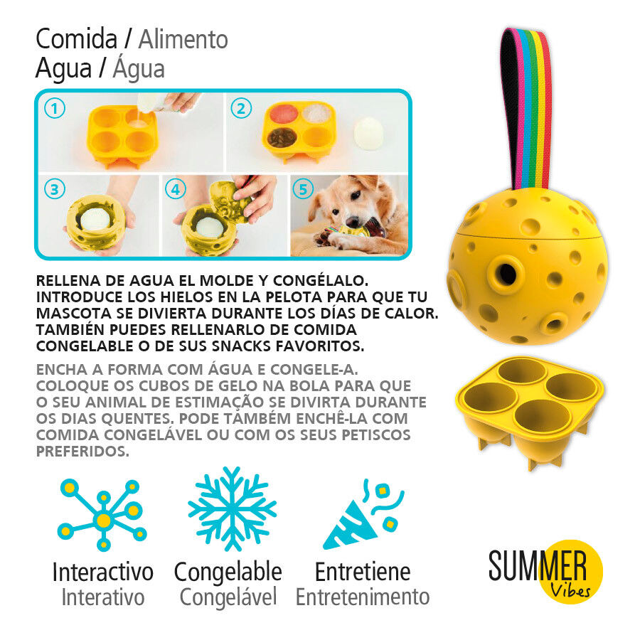 Summer Vibes Pelota fría portagolosinas para perros thumbnail