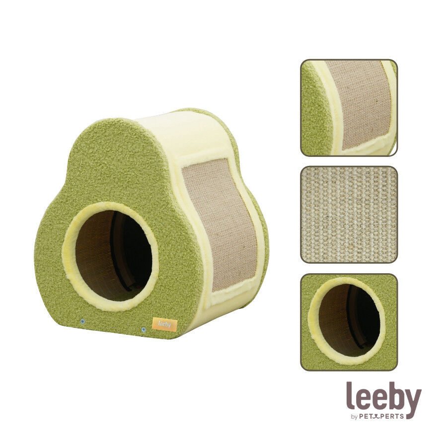 Leeby Alphonse cama nido con rascador en forma de aguacate para gatos thumbnail