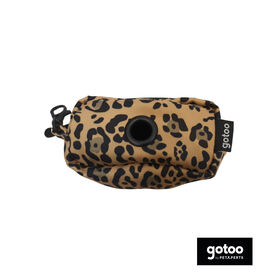 Gotoo Porta bolsas estampado leopardo marrón para perros
