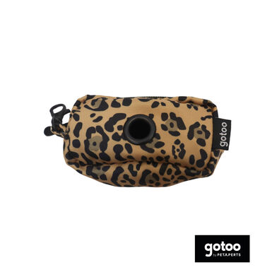 Gotoo Porta bolsas estampado leopardo marrón para perros