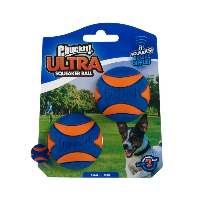 Chuckit! Ultra Squeaker Pelota con Sonido y Rebote para perros – Pack 2 thumbnail
