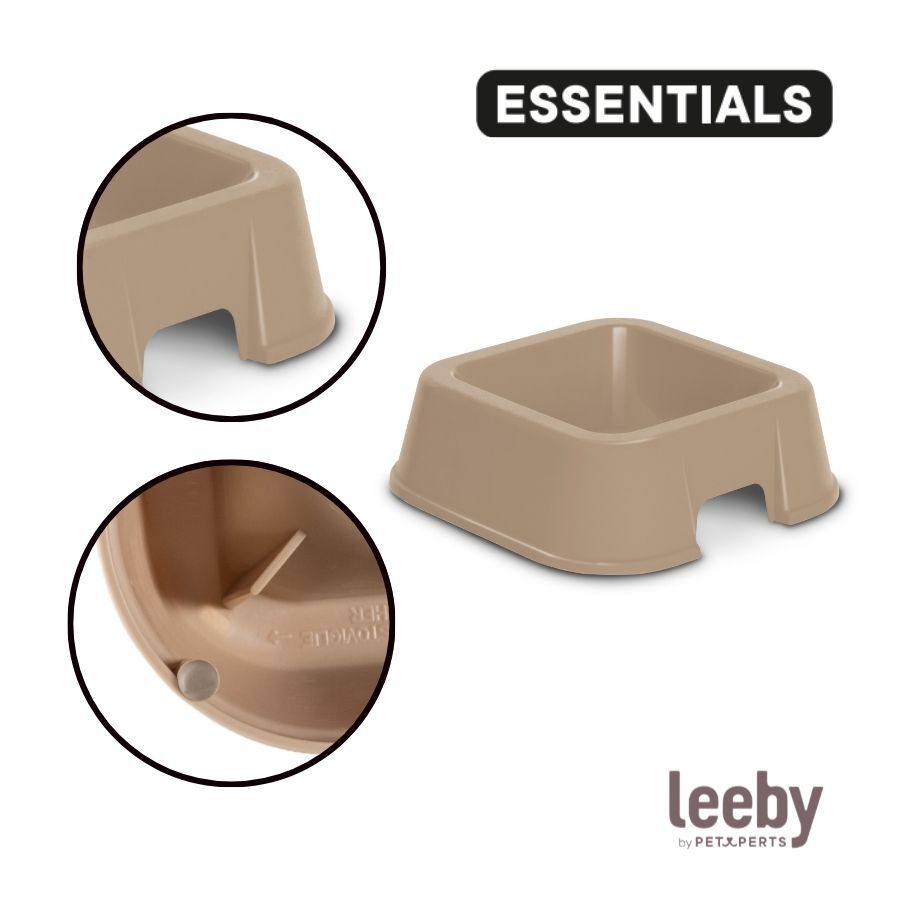 Leeby Comedero Cuadrado Taupe para perros, , large Imagen numero 3