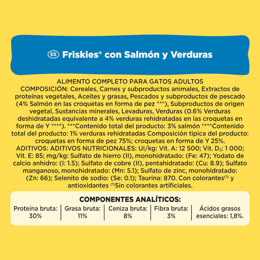 Purina Friskies Adult Pienso para gatos con salmón y verduras thumbnail