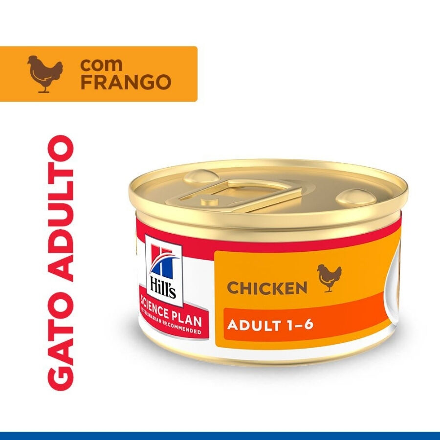 85 g Hill's Science Plan Adult Mousse de Pollo lata para gatos, , large Imagen numero 1