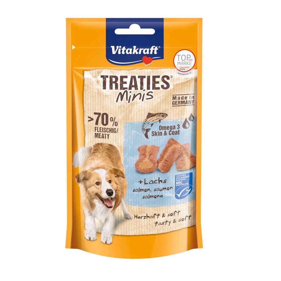 48 g Vitakraft Treaties Minis de pat&eacute; con salm&oacute;n para perros, , large Imagen numero 1