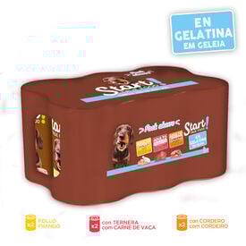 Start! Adult Pollo, Ternera y Cordero en Gelatina lata para perros
