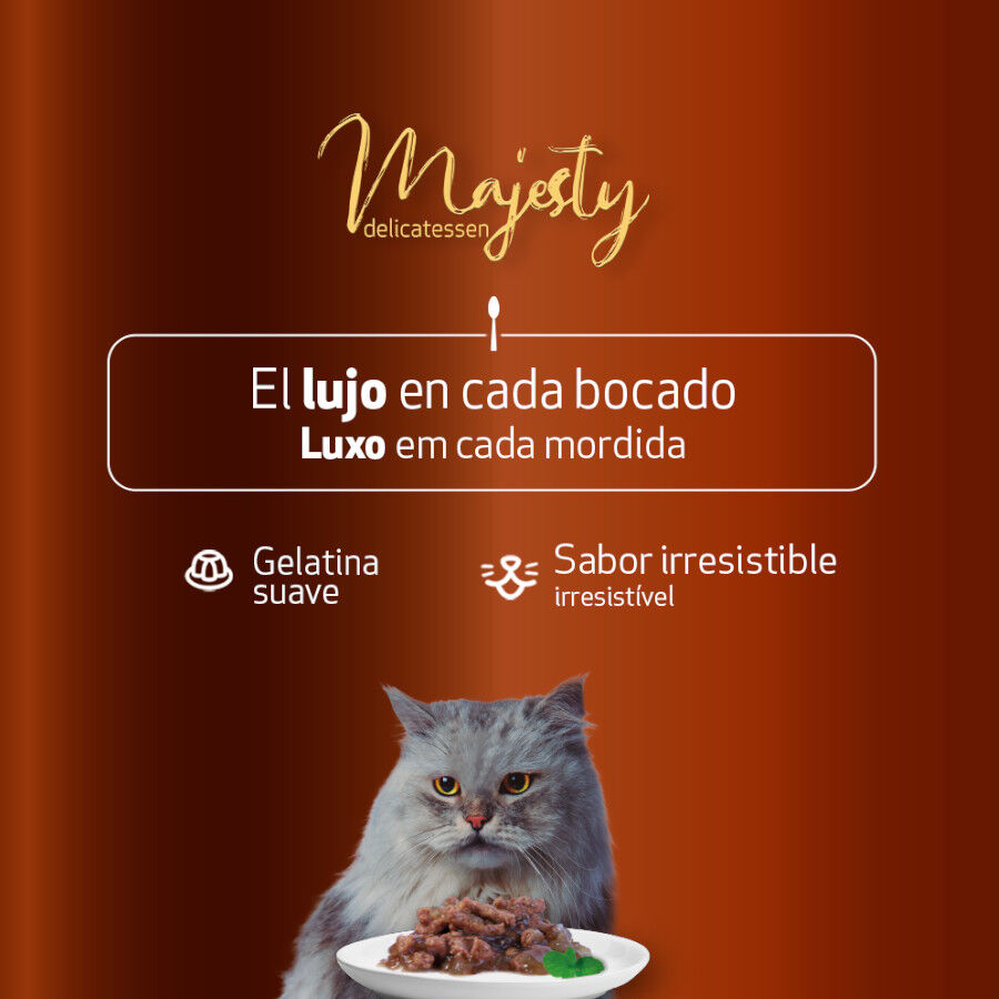 12 sobres x 100 g Majesty Multipack Sobres Gelatina Pescado para gatos, , large Imagen numero 5