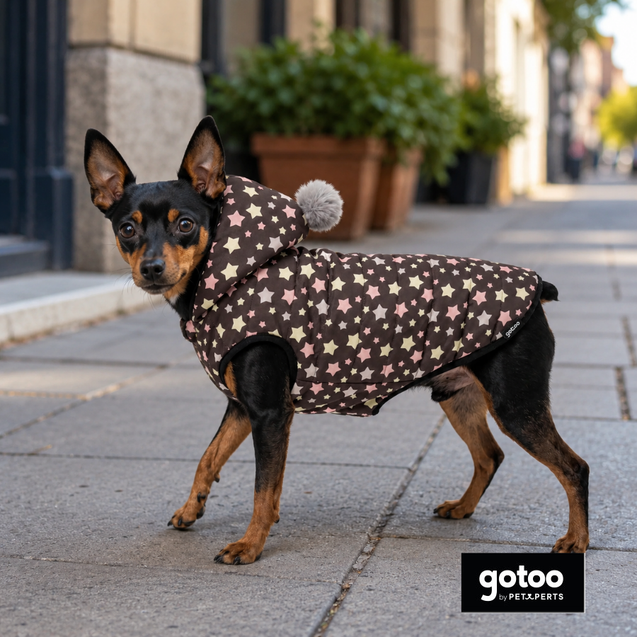 Gotoo Abrigo Estrellas con Capucha y Pomp&oacute;n para perros, , large Imagen numero 1