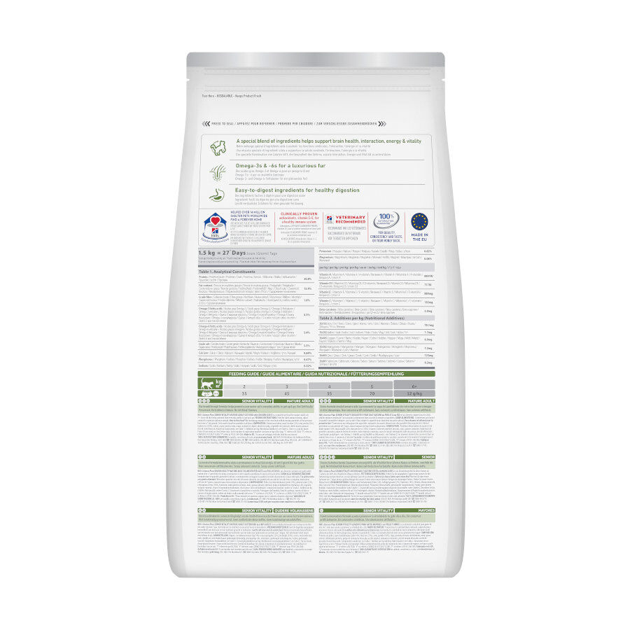1.5 kg Hill's Science Plan Youthful Vitality Pollo pienso para gatos, , large Imagen numero 5