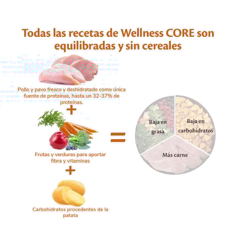 10 kg Wellness Core Senior Pollo y Pavo pienso para perros,  Imagen numero 4 10 kg Wellness Core Senior Pollo y Pavo pienso para perros, , large Imagen numero 4